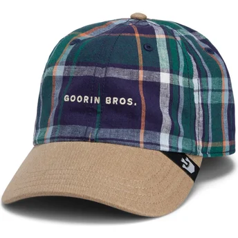 Goorin Bros. Curved Brim Hardly Working Papa Cap Madras The Farm Marineblaue und Braune Snapback Cap