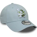 casquette-courbee-bleue-ajustable-9forty-floral-icon-los-angeles-dodgers-mlb-new-era