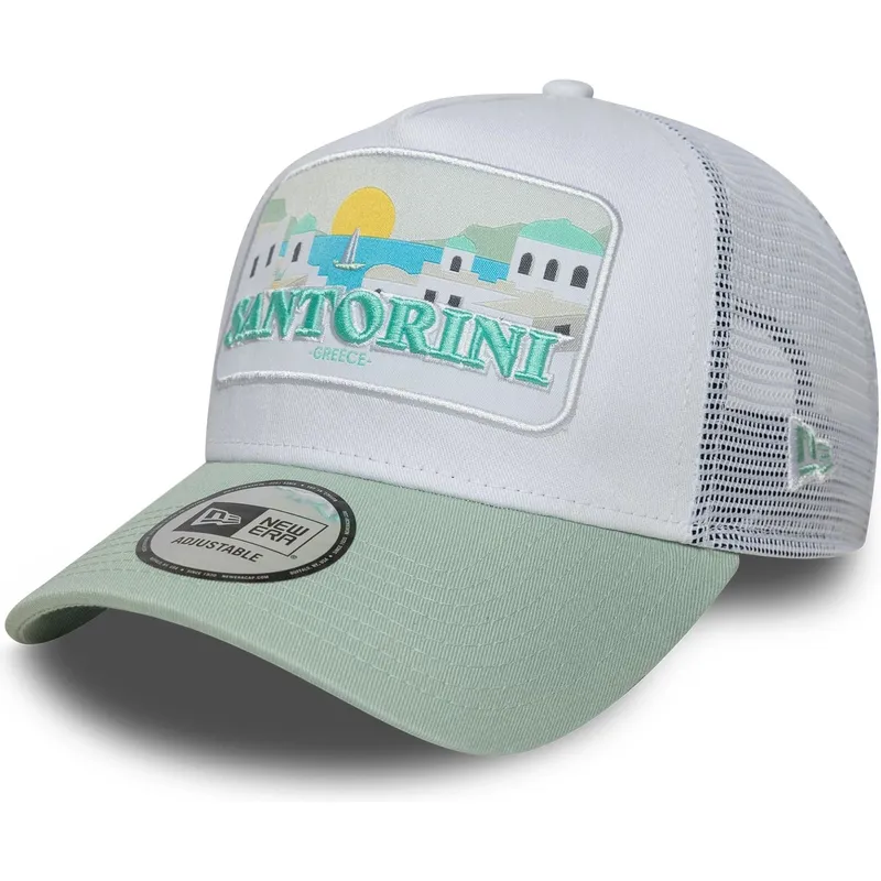new-era-santorini-greece-a-frame-summer-weisse-und-grune-trucker-kappe