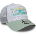 new-era-santorini-greece-a-frame-summer-vit-och-gron-truckerkeps