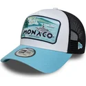 weisse-schwarze-und-blaue-trucker-cap-monaco-french-riviera-a-frame-summer-von-new-era