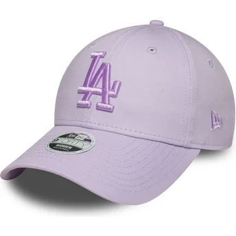 Justerbar lila kurvhatt för kvinnor med lila logotyp 9FORTY League Essential Los Angeles Dodgers MLB från New Era