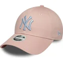 new-era-9forty-league-essential-rosa-justerbar-kurvkeps-for-kvinnor-med-vitt-new-york-yankees-mlb-logotyp