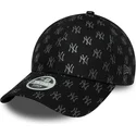 casquette-courbee-noire-ajustable-pour-femme-9forty-monogram-new-york-yankees-mlb-new-era