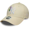 beige-justerbar-bojd-keps-for-kvinnor-9forty-beaded-new-york-yankees-mlb-fran-new-era