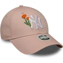 justerbar-rosa-kurvad-keps-for-dam-9forty-beaded-fran-new-york-yankees-mlb-av-new-era