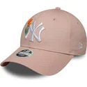 gorra-curva-rosa-ajustable-para-mujer-9forty-beaded-de-new-york-yankees-mlb-de-new-era