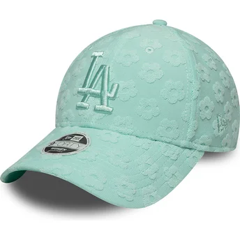 Grön justerbar kurvkeps för kvinnor 9FORTY Floral Towelling Los Angeles Dodgers MLB från New Era