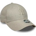beige-justerbar-bojd-keps-for-kvinnor-9forty-woven-new-york-yankees-mlb-fran-new-era