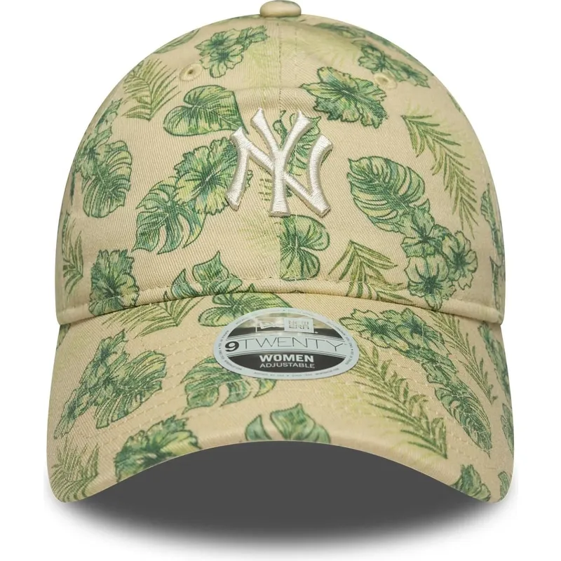 bojd-beige-justerbar-keps-for-dam-9twenty-all-over-print-tropical-fran-new-york-yankees-mlb-av-new-era