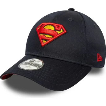 Justerbar mörkblå barnkeps 9FORTY All Over Print Superman DC Comics från New Era