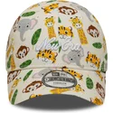 beige-justerbar-bojd-keps-for-barn-9forty-all-over-print-safari-fran-new-era