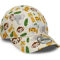 beige-justerbar-bojd-keps-for-barn-9forty-all-over-print-safari-fran-new-era