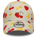 beige-justerbar-bojd-keps-for-barn-9forty-all-over-print-fruit-fran-new-era