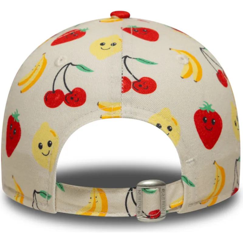 beige-verstellbare-kinder-cap-9forty-all-over-print-fruit-von-new-era