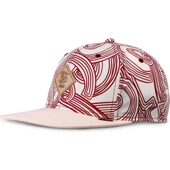 Casquette plate beige et rouge snapback MA Pattern Djinns
