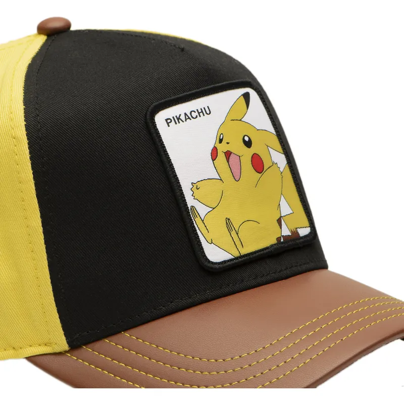 svart-gul-och-brun-bojd-keps-snapback-pikachu-pmk6-pik-pokemon-fran-capslab