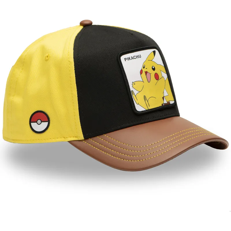 svart-gul-och-brun-bojd-keps-snapback-pikachu-pmk6-pik-pokemon-fran-capslab