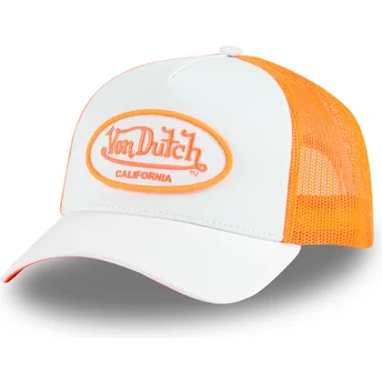 Casquette trucker blanche et orange FLUO04 CT Von Dutch