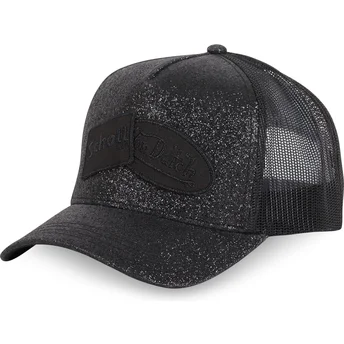 Casquette trucker noire GLITTER Von Dutch x Schott NYC