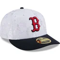 casquette-plate-bleue-marine-et-blanche-ajustee-59fifty-day-low-profile-boston-red-sox-mlb-new-era