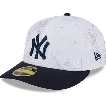 Granatowo-biała dopasowana czapka z daszkiem 59FIFTY Day Low Profile New York Yankees MLB marki New Era