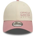 casquette-courbee-beige-et-rose-ajustable-9forty-contrast-red-bull-racing-formula-1-new-era