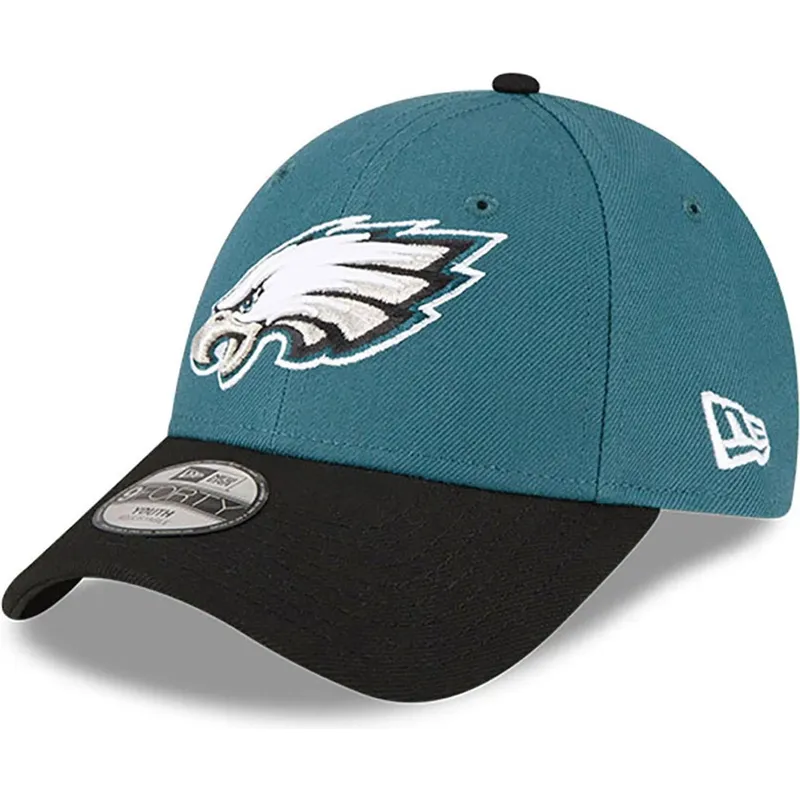 9forty-the-league-philadelphia-eagles-nfl-verstellbare-grun-schwarze-kinderkappe-von-new-era