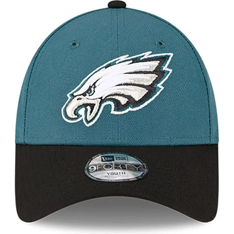 9forty-the-league-philadelphia-eagles-nfl-verstellbare-grun-schwarze-kinderkappe-von-new-era