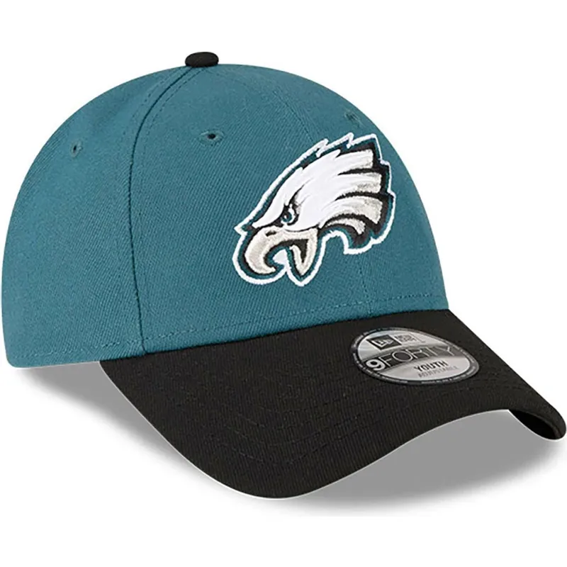 9forty-the-league-philadelphia-eagles-nfl-verstellbare-grun-schwarze-kinderkappe-von-new-era