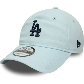 Casquette courbée bleue ajustable avec logo bleu marine 9TWENTY Linen Los Angeles Dodgers MLB New Era