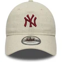 beige-justerbar-bojd-keps-9twenty-linen-new-york-yankees-mlb-fran-new-era
