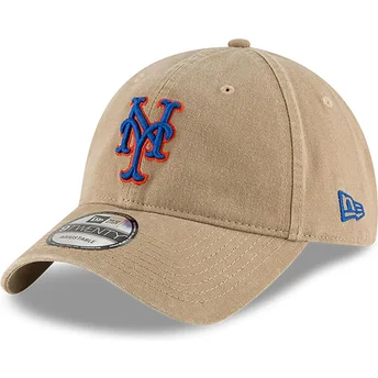 Beżowa regulowana czapka z zakrzywionym daszkiem 9TWENTY Core Classic New York Mets MLB New Era