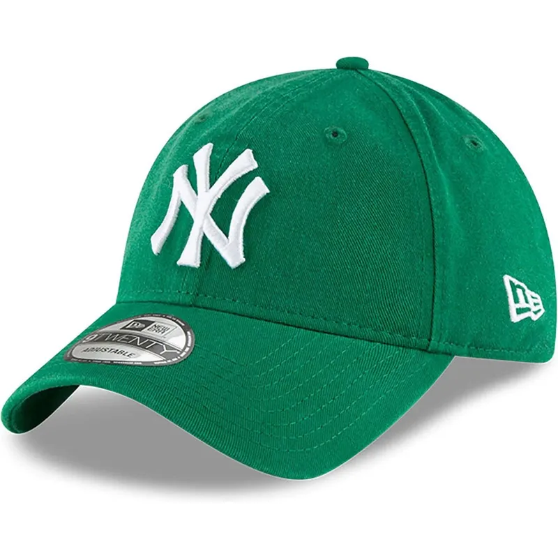 new-era-mlb-new-york-yankees-9twenty-core-classic-grune-verstellbare-kappe-mit-gebogenem-schirm
