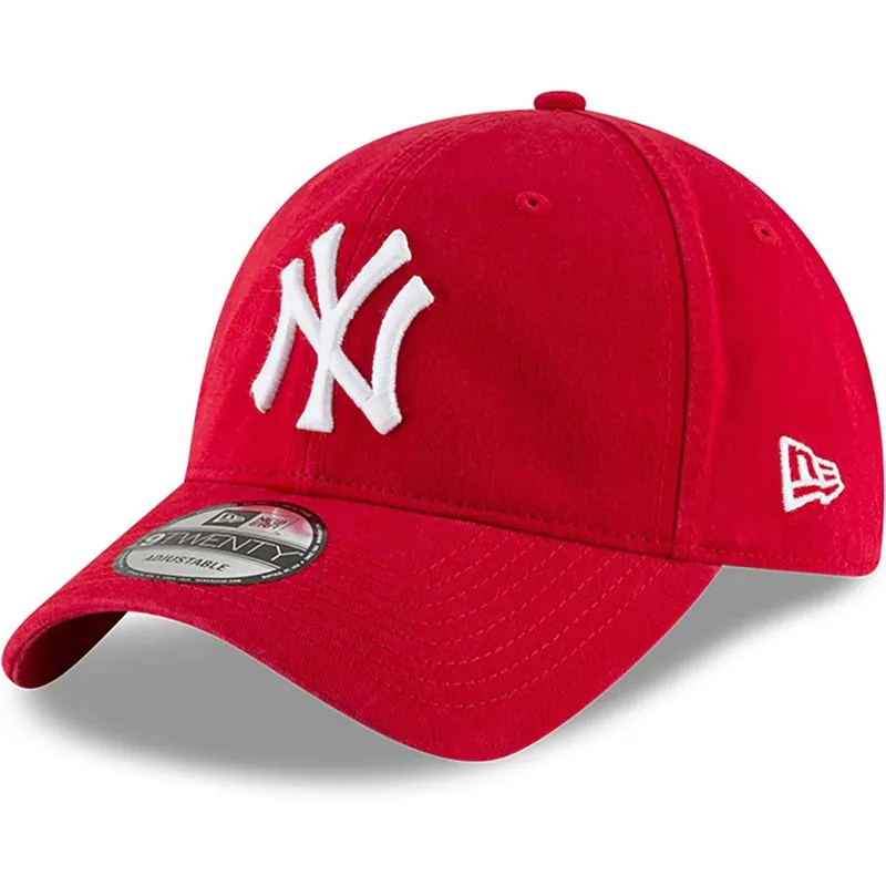 verstellbare-rote-9twenty-core-classic-kappe-mit-gebogenem-schirm-der-new-york-yankees-mlb-von-new-era