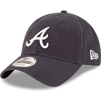Atlanta Braves MLB New Era 9TWENTY Core Classic justerbar marinblå böjd keps