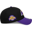 casquette-courbee-noire-et-violette-ajustable-9forty-side-patch-los-angeles-lakers-nba-new-era