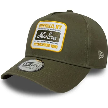 New Era Curved Brim E Frame Washed Patch Green Snapback Cap