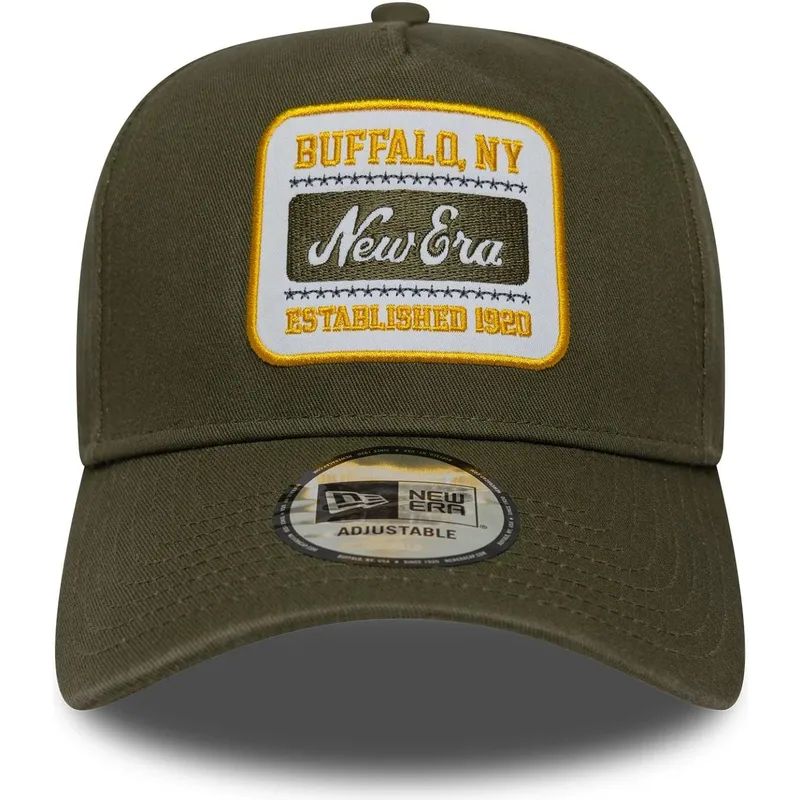 grune-snapback-kappe-e-frame-washed-patch-von-new-era