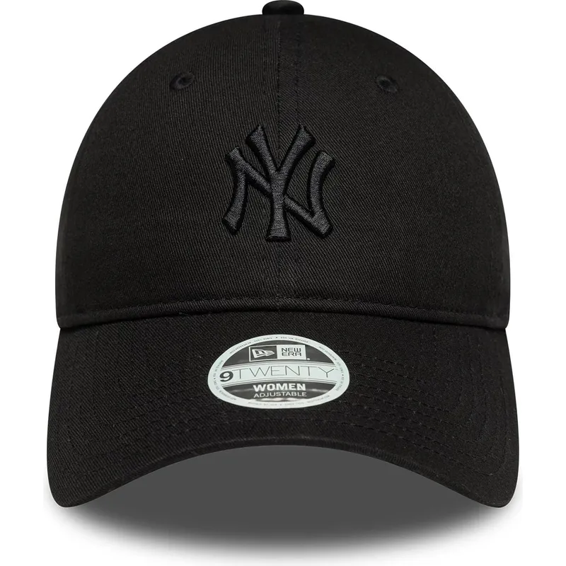 new-era-mlb-new-york-yankees-9twenty-bow-back-damen-verstellbare-schwarze-kappe-mit-schwarzem-logo