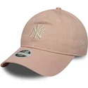 justerbar-rosa-bojd-keps-for-kvinnor-9twenty-dye-denim-new-york-yankees-mlb-fran-new-era