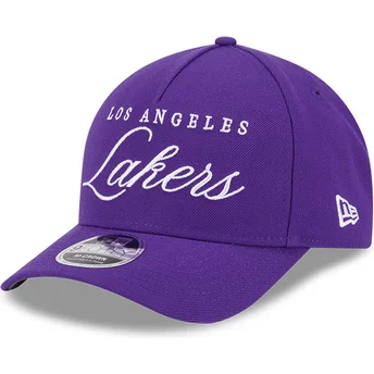 Fioletowa czapka z zakrzywionym daszkiem snapback 9FORTY M-Crown Draft 2025 Los Angeles Lakers NBA New Era