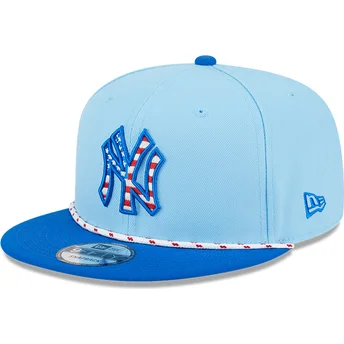 New Era Flat Brim 9FIFTY 4th July New York Yankees MLB Blue Snapback Cap