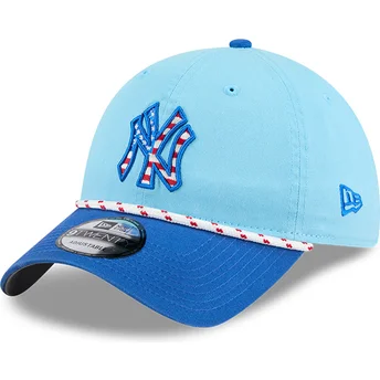 New Era Curved Brim 9TWENTY 4th July New York Yankees MLB Blue Adjustable Cap