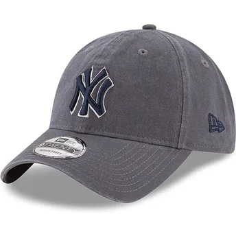Szara regulowana czapka z zakrzywionym daszkiem z niebieskim logo 9TWENTY Core Classics New York Yankees MLB New Era