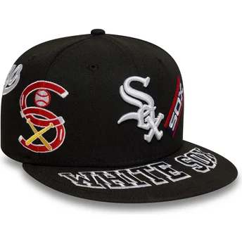Μαύρο επίπεδο καπέλο 59FIFTY All Over των Chicago White Sox MLB της New Era
