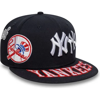 Casquette plate bleue marine ajustée 59FIFTY All Over New York Yankees MLB New Era