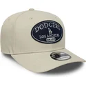 casquette-courbee-beige-snapback-9seventy-stretch-snap-patch-los-angeles-dodgers-mlb-new-era
