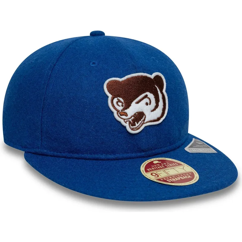 chicago-cubs-mlb-9fifty-retro-crown-heritage-verstellbare-blaue-flachkappe-von-new-era