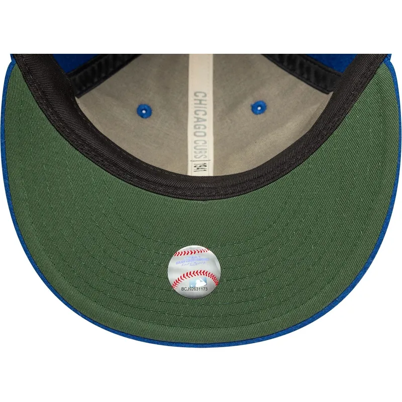 flache-blaue-verstellbare-9fifty-retro-crown-heritage-kappe-der-chicago-cubs-mlb-von-new-era